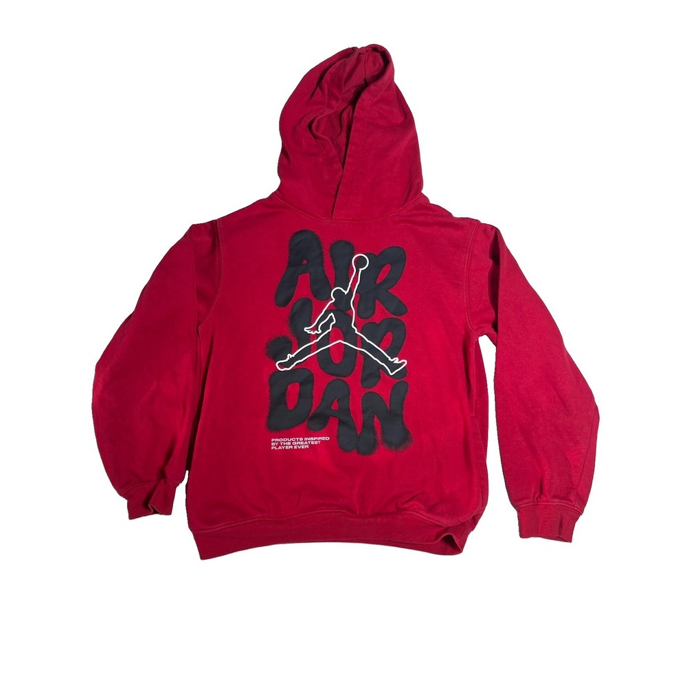 Air Jordan Red Youth Large 12-13 Hoodie Graphics Jumpman EUC School Sweats